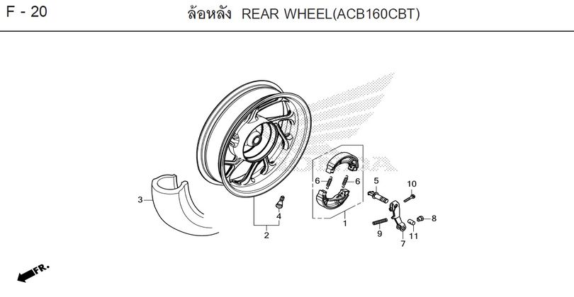 F-20 REAR WHEEL(ACB160CBT)