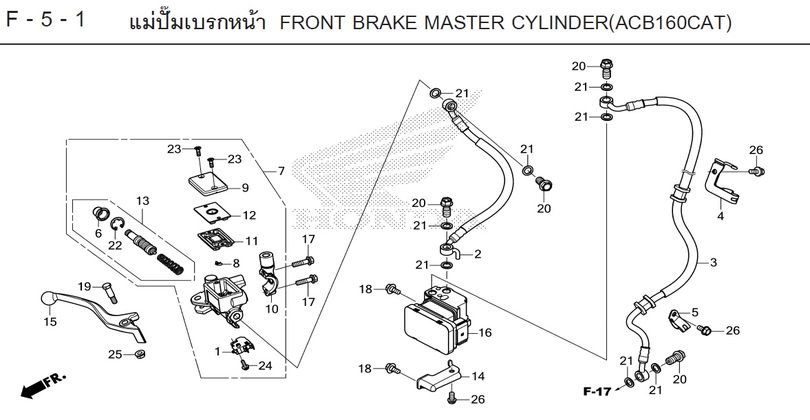 F-5-1 5-1 FRONT BRAKE MASTER CYLINDER(ACB160CAT)