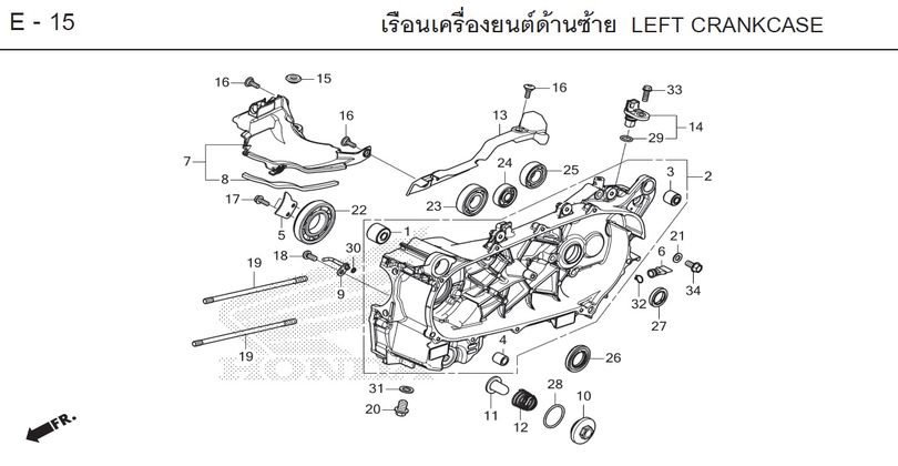 E-15 LEFT CRANKCASE