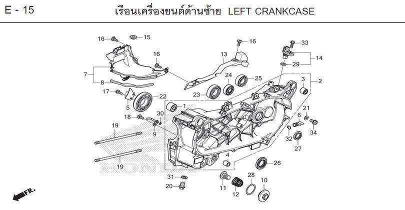 E-15 LEFT CRANKCASE