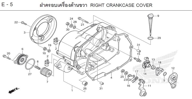 E-5 RIGHT CRANKCASE COVER