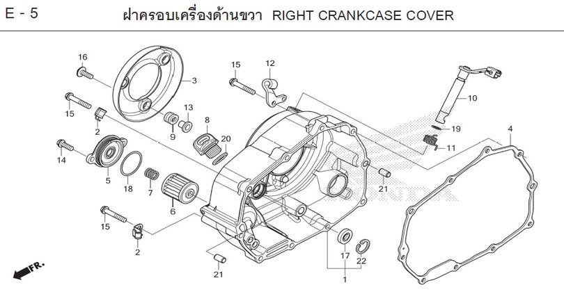 E-5 RIGHT CRANKCASE COVER