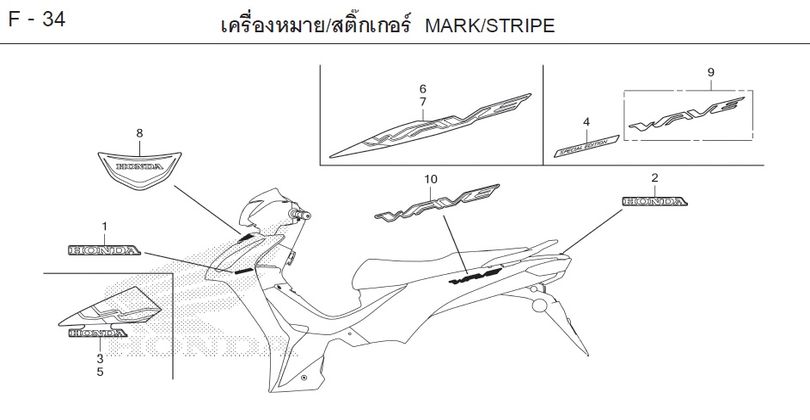 F-34 MARK/STRIPE