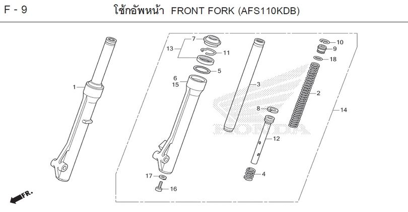 F-9 FRONT FORK (AFSI IOKDB)