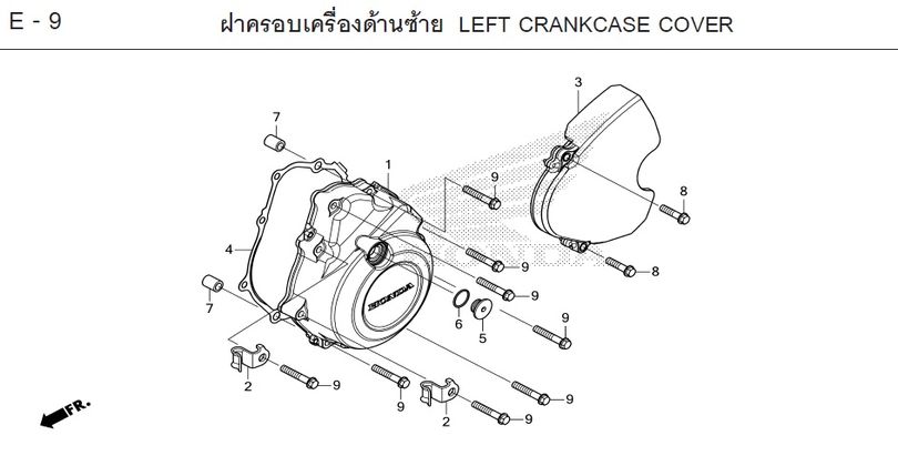 E-9 LEFT CRANKCASE COVER