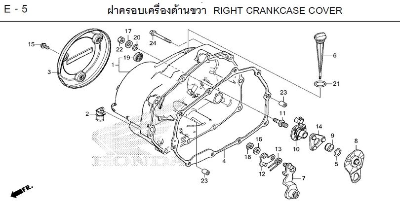 E-5 RIGHT CRANKCASE COVER