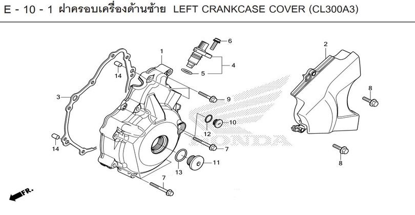 E-10-1 LEFT CRANKCASE COVER (CL300A3)