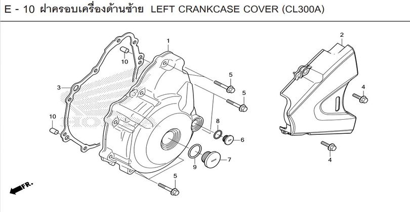 E-10 LEFT CRANKCASE COVER (CL300A)