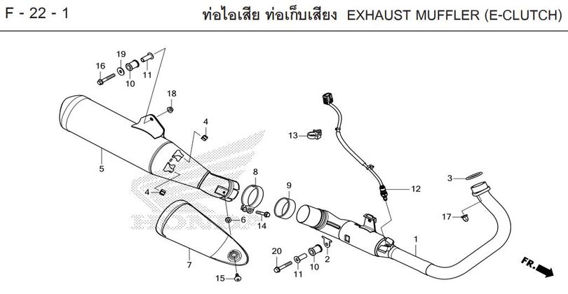 F-22-1 22-1 EXHAUST MUFFLER (E-CLUTCH)