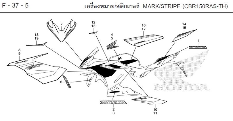 F-37-5 MARK/STRIPE (CBR150RAS-TH)