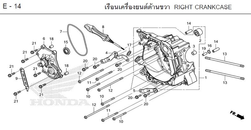 E-14 RIGHT CRANKCASE