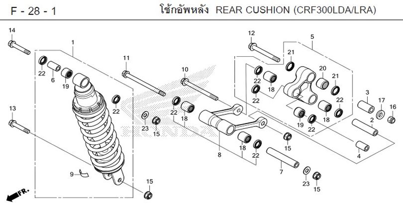 F-28-1 28-1 REAR CUSHION (CRF300LDA/LRA)