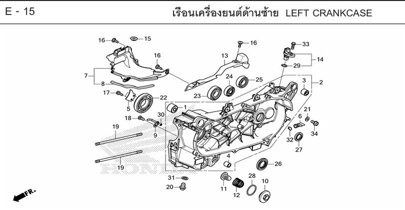 E-15 LEFT CRANKCASE