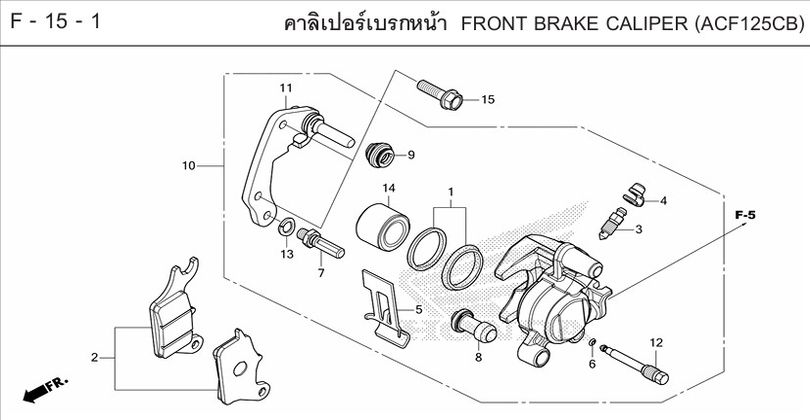 F-15-1 15-1 FRONT BRAKE CALIPER (ACF125CB)