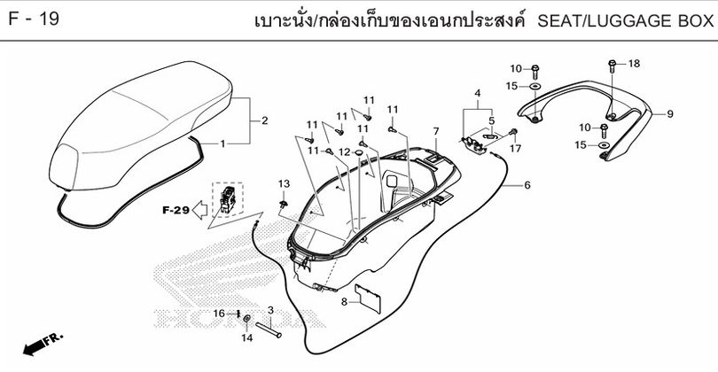 F-19 SEAT/LUGGAGE BOX