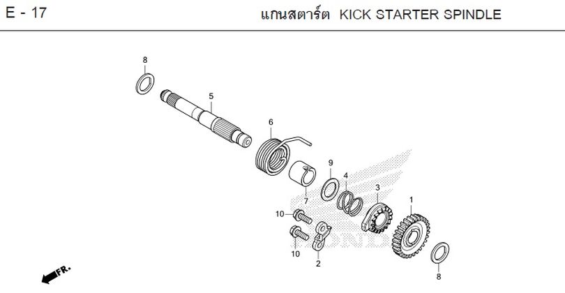 E-17 KICK STARTER SPINDLE