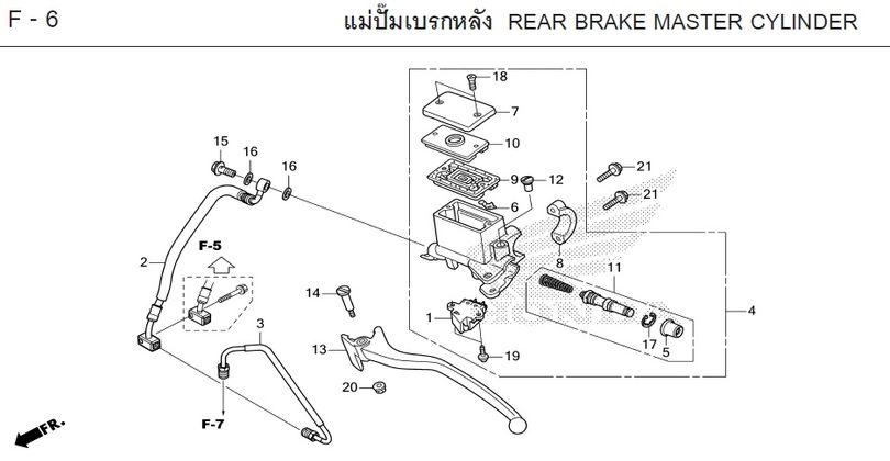 F-6 REAR BRAKE MASTER CYLINDER
