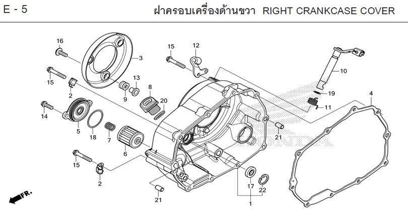 E-5 RIGHT CRANKCASE COVER