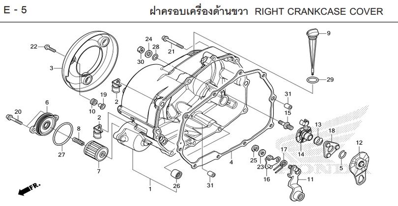 E-5 RIGHT CRANKCASE COVER
