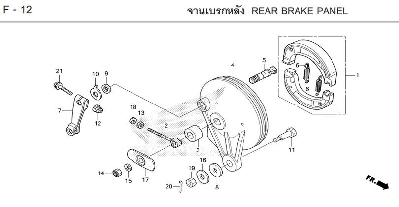 F-12 REAR BRAKE PANEL