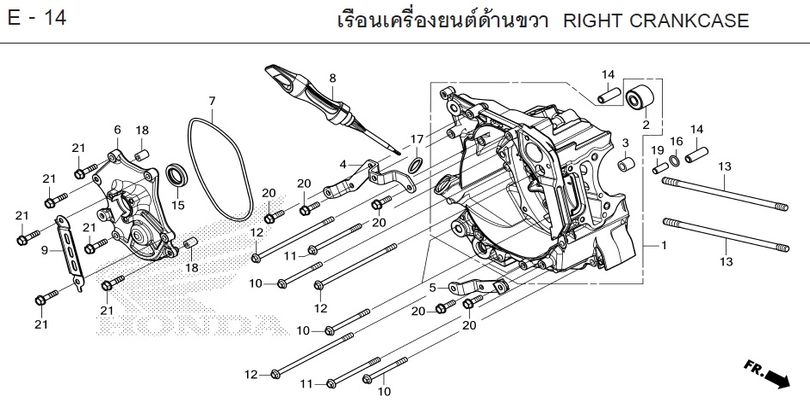 E-14 RIGHT CRANKCASE