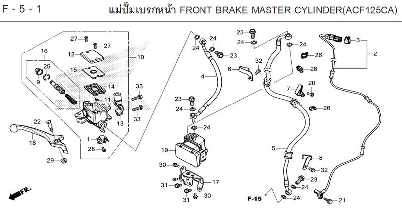 F-5-1 5-1 FRONT BRAKE MASTER CYLINDER(ACF125CA)