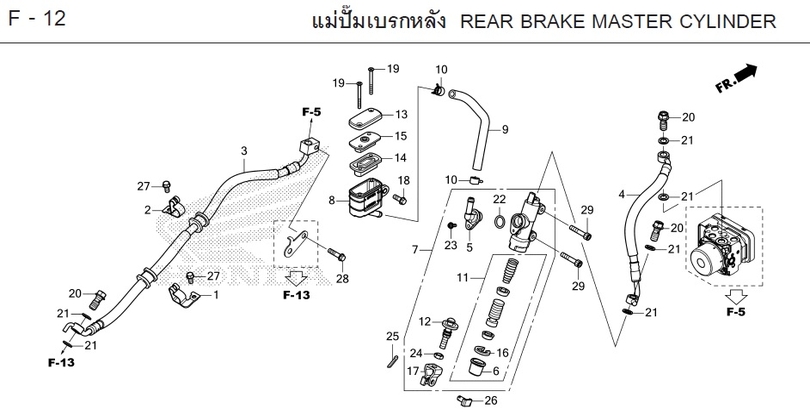 F-12 REAR BRAKE MASTER CYLINDER