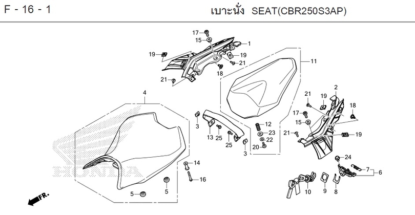 F-16-1 16-1 SEAT(CBR250S3AP)