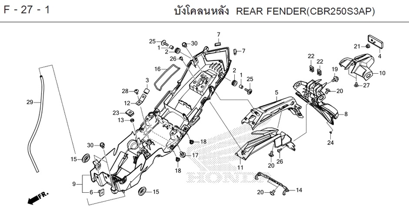 F-27-1 27-1 REAR FENDER(CBR250S3AP)