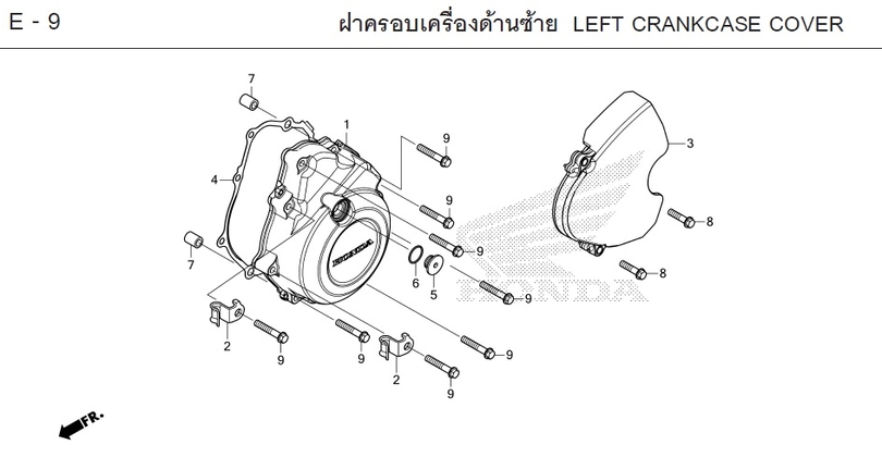 E-9 LEFT CRANKCASE COVER