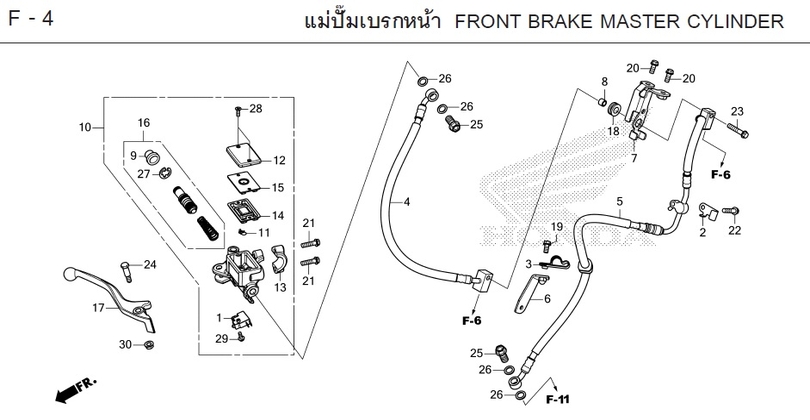 F-4 FRONT BRAKE MASTER CYLINDER