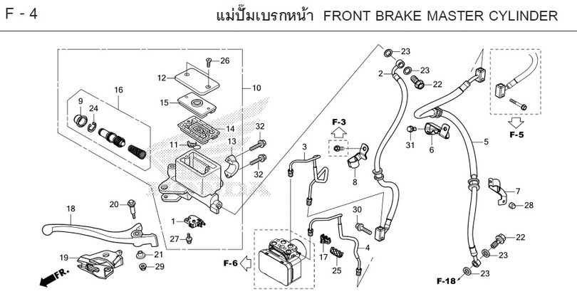 F-4 FRONT BRAKE MASTER CYLINDER