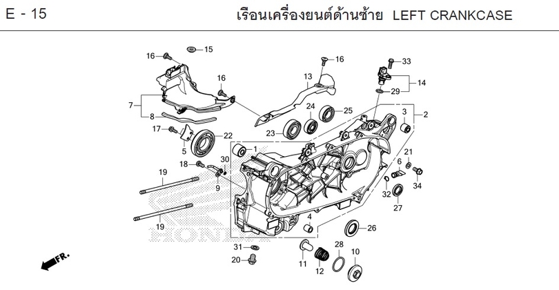 E-15 LEFT CRANKCASE