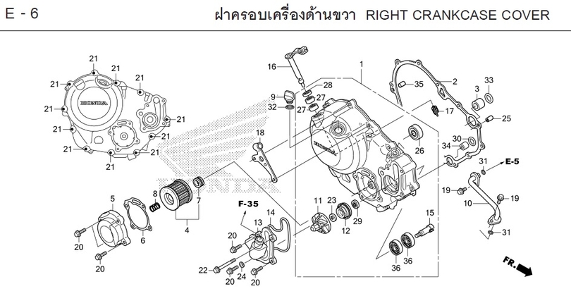 E-6 RIGHT CRANKCASE COVER