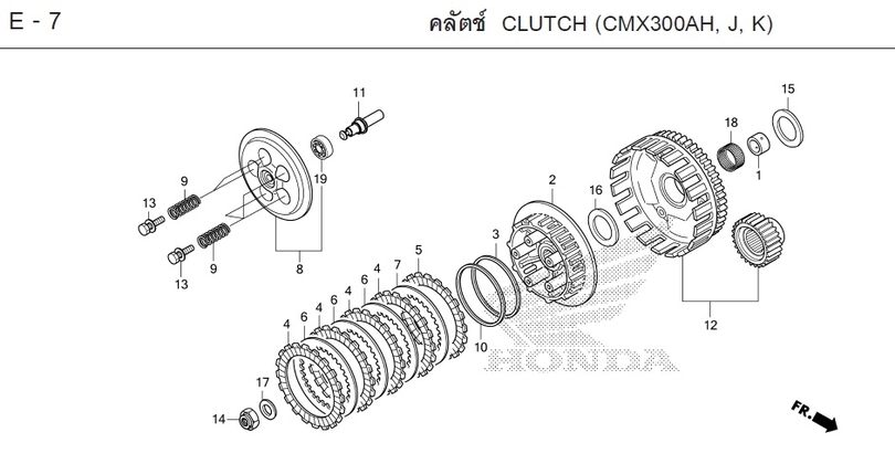 E-7 CLUTCH (CMX300AH, J, K)