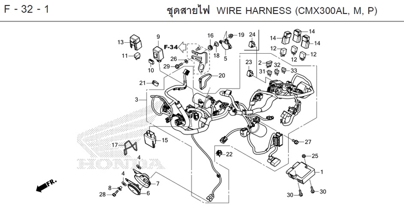 F-32-1 32-1 WIRE HARNESS (CMX300AL, M, P)