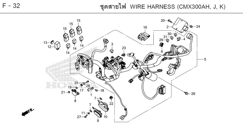F-32 WIRE HARNESS (CMX300AH, J, K)