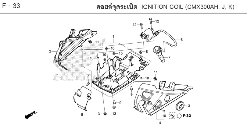 F-33 IGNITION COIL (CMX300AH, J, K)