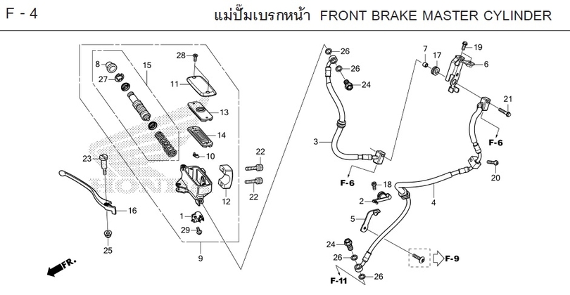F-4 FRONT BRAKE MASTER CYLINDER