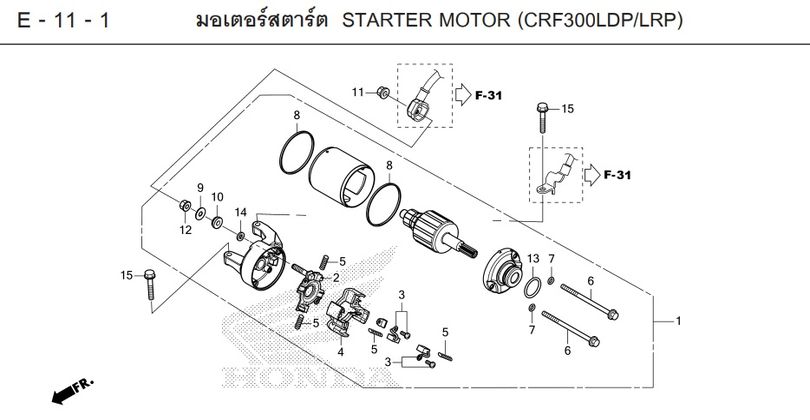 E-11-1 11-1 STARTER MOTOR (CRF300LDP/LRP)