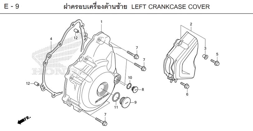 E-9 LEFT CRANKCASE COVER