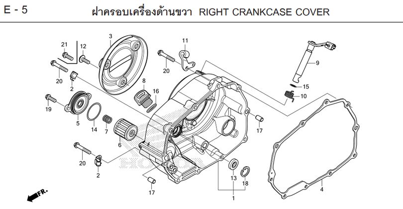E-5 RIGHT CRANKCASE COVER