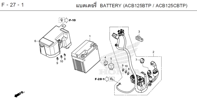 F-27-1 27-1 BATTERY (ACB125BTP / ACB125CBTP)