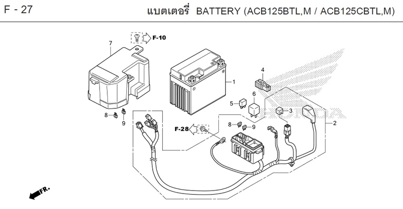 F-27 BATTERY (ACB125BTL,M / ACB125CBTL,M)