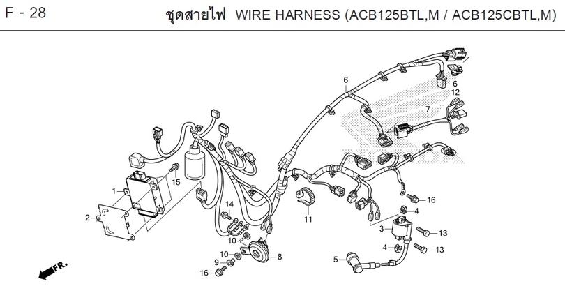 F-28 WIRE HARNESS (ACB125BTL,M / ACB125CBTL,M)