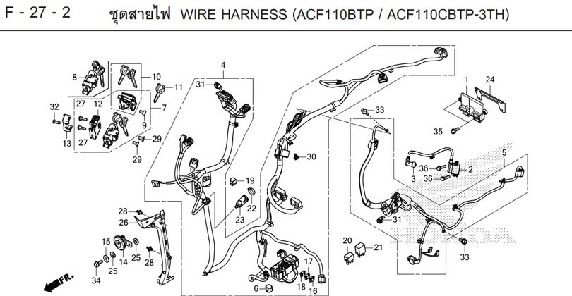 F-27-2 27-2 WIRE HARNESS (ACFI IOBTP / ACF110CBTP-3TH)