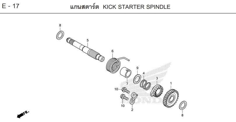 E-17 KICK STARTER SPINDLE