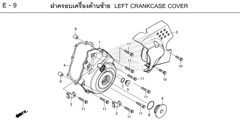 E-9 LEFT CRANKCASE COVER