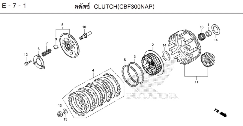 E-7-1 7-1 CLUTCH(CBF300NAP)