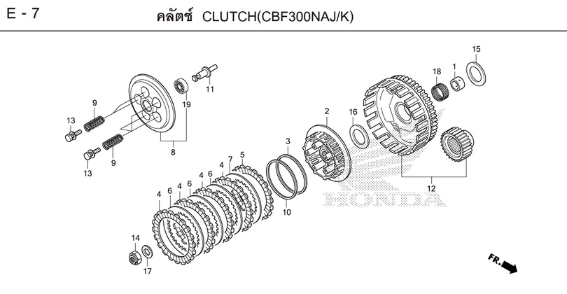 E-7 CLUTCH(CBF300NAJ/K)
